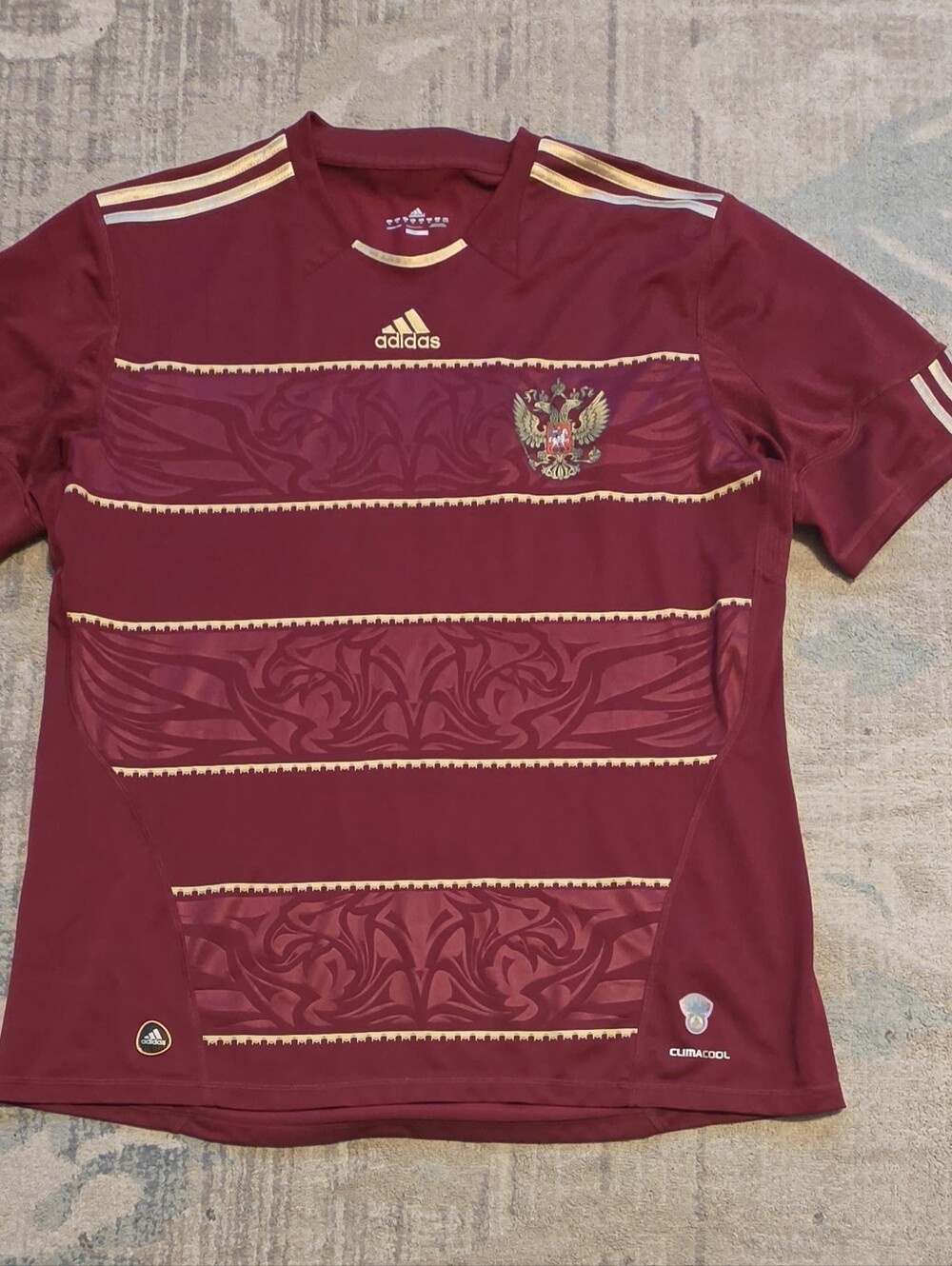 Adidas Russia Home Jersey. Maroon. Size XL.